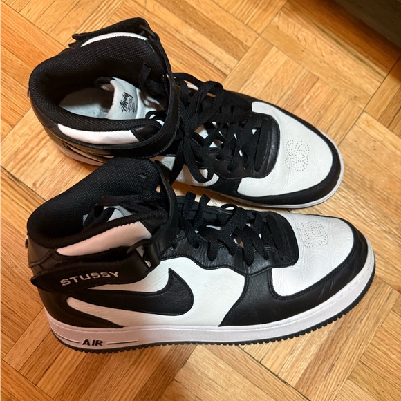 Stussy x Nike Air Force 1  High-Top Sneakers size 11.5 - Picture 1 of 6
